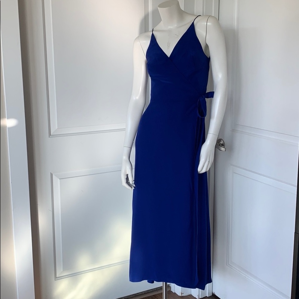 NWT Amanda Uprichard Royal Blue Wrap Maxi M - Picture 7 of 13